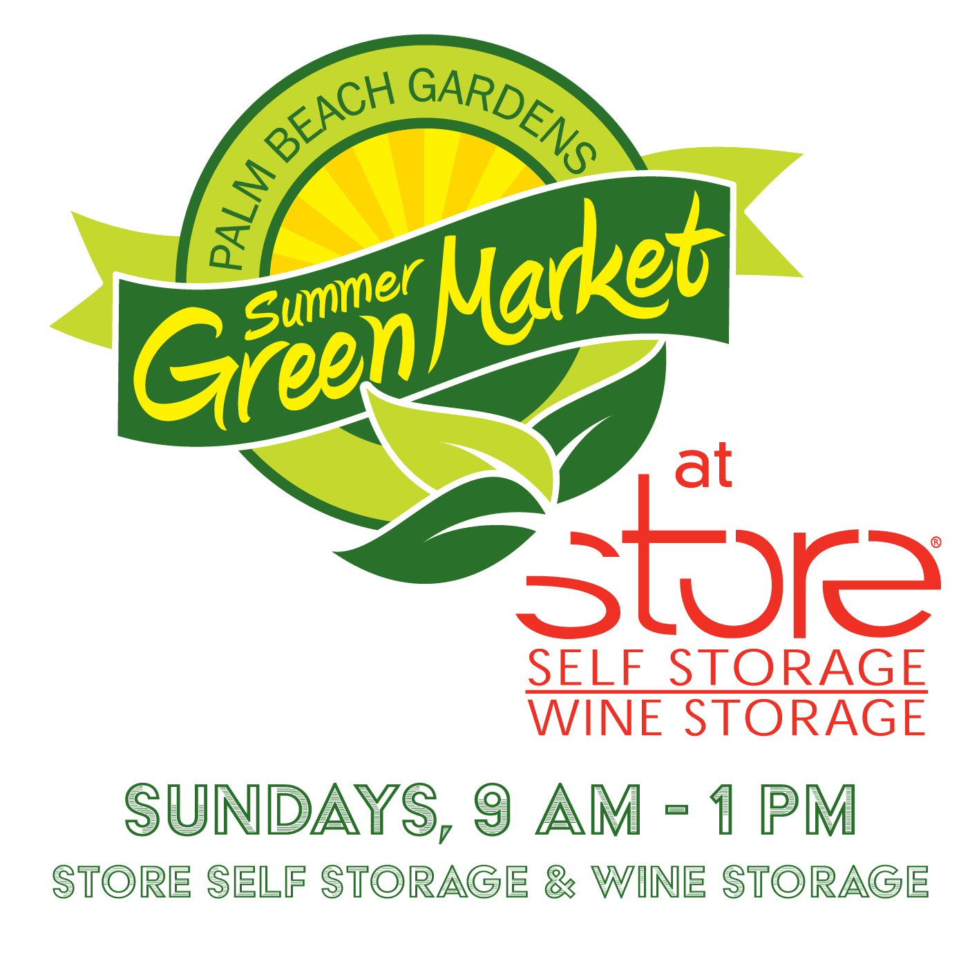 Summer GreenMarket- Sundays at 9 a.m. to 1 p.m. at STORE Self Storage & Wine Storage.