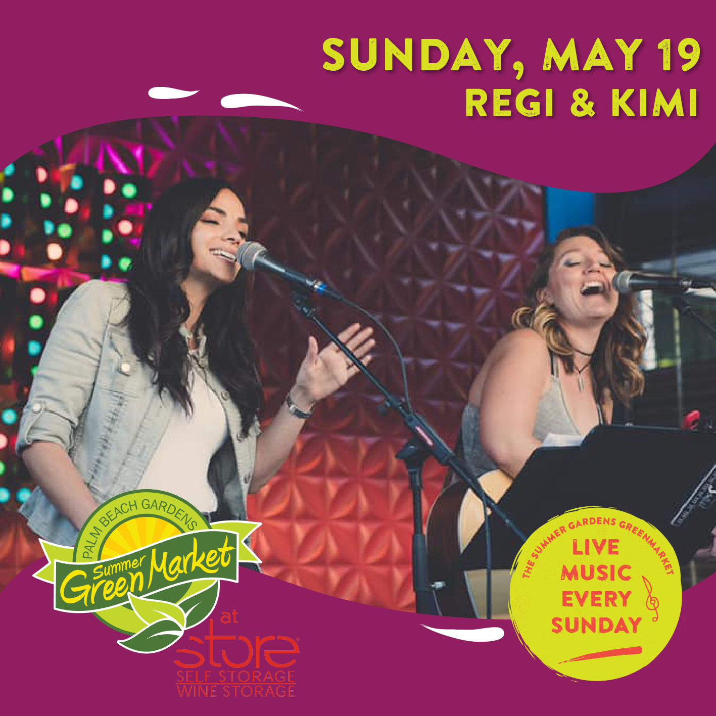 Regi and Kimi- Featured artists for the Sunday, May 19th GreenMarket.