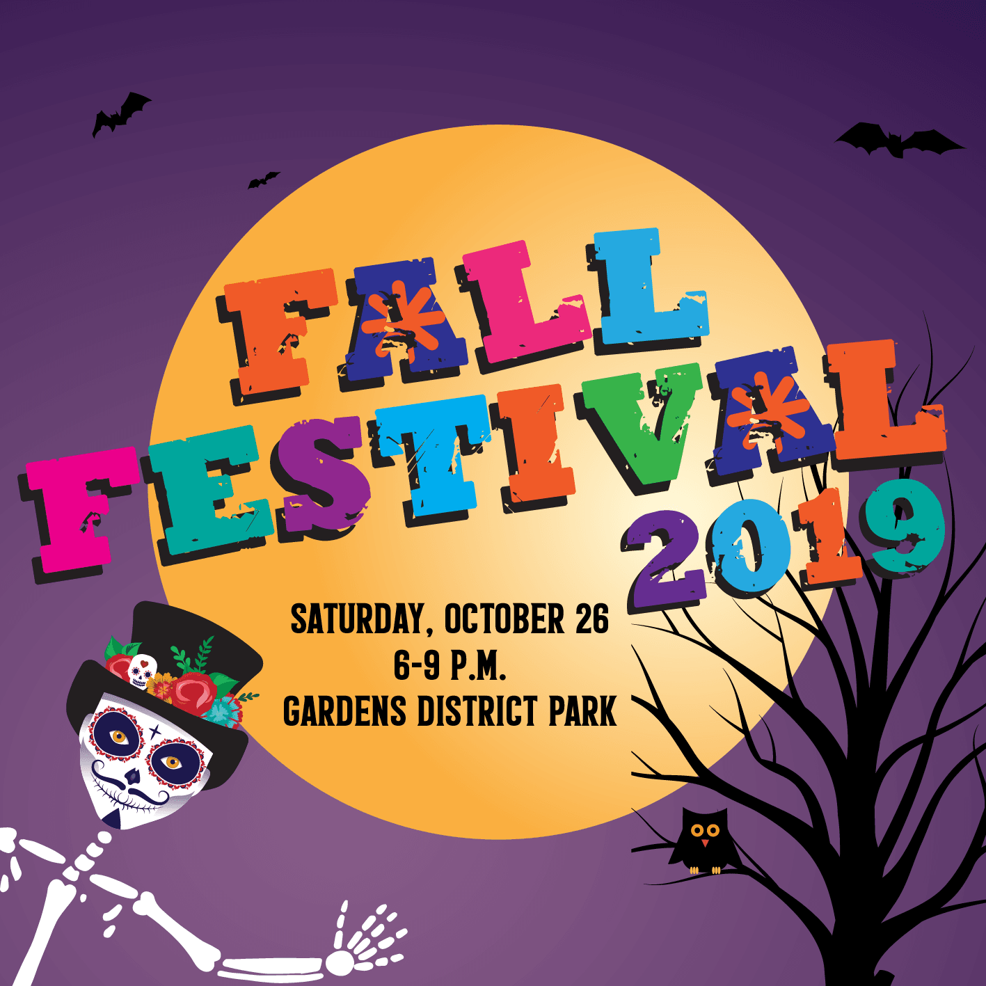 2019 Fall Festival on October 26th at 6-9 p.m. at Gardens District Park