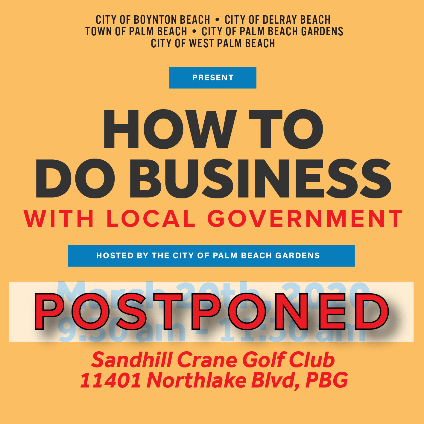 2020 Vendor Workshop POSTPONED 