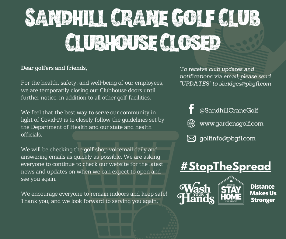 Sandhill Crane Golf Club Clubhouse Closed