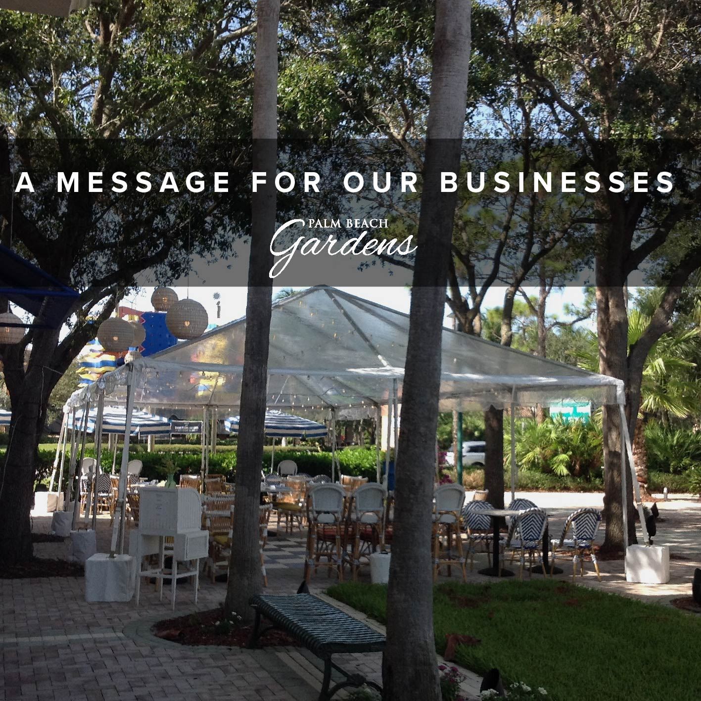 A message for our businesses on outdoor are use.