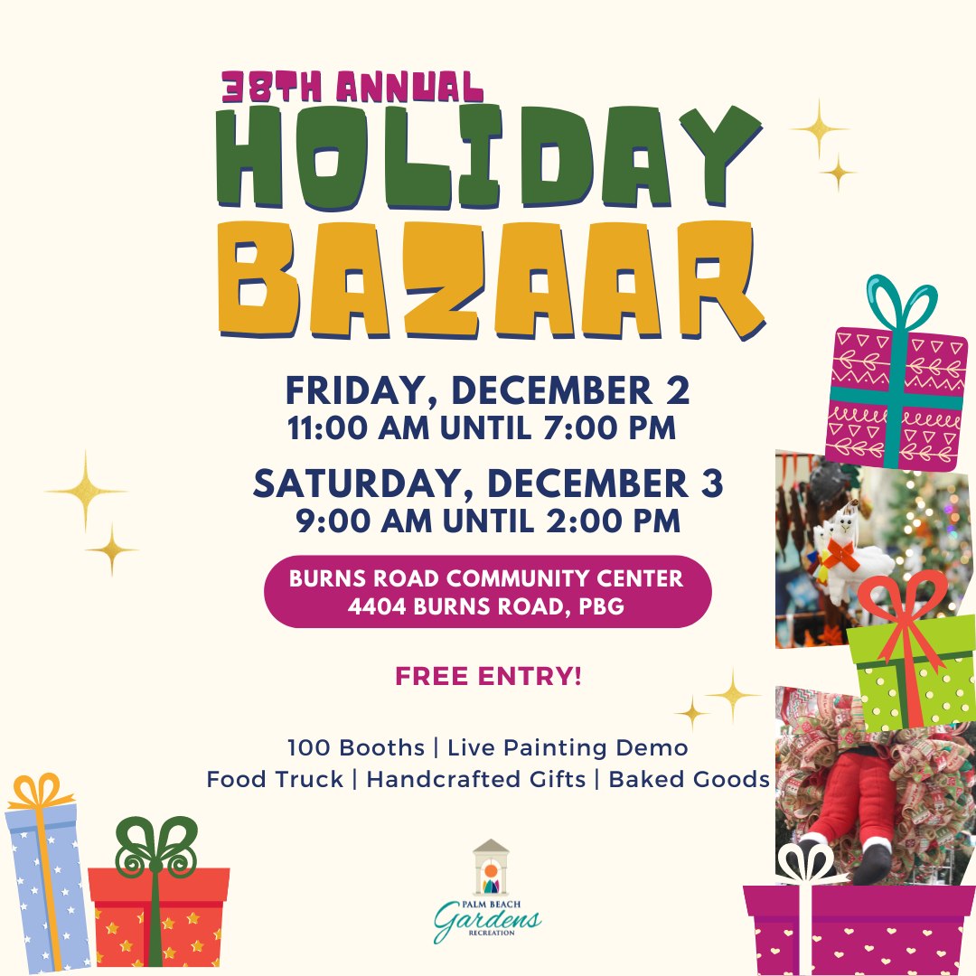 38th Annual Holiday Bazaar on December 2nd and 3rd.