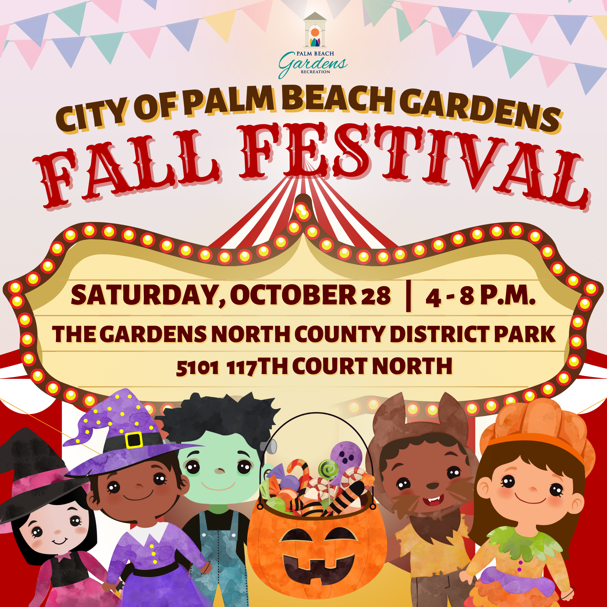 Fall Festival Saturday October 28 4 to 8 p.m. Gardens North County District Park