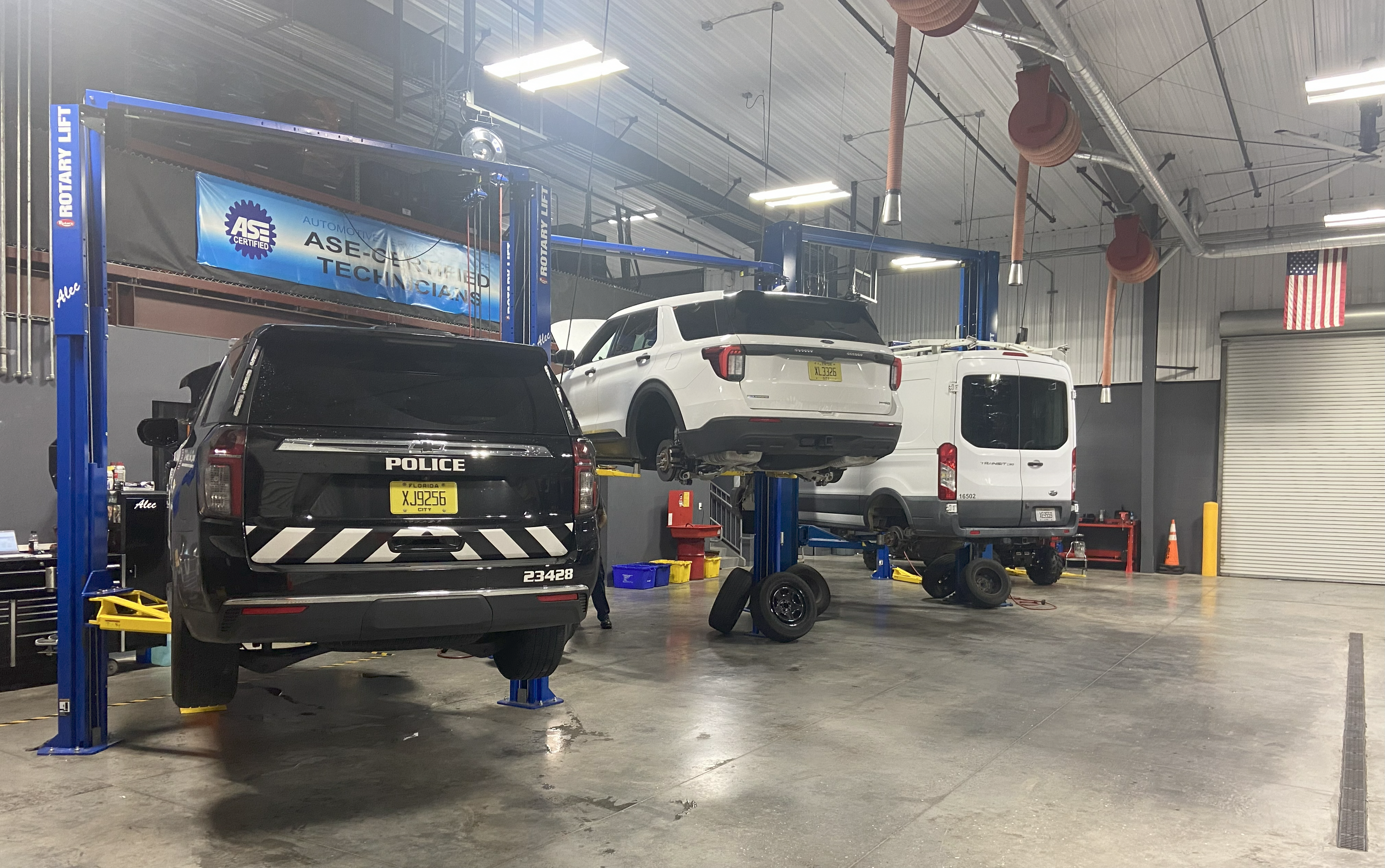 Fleet Maintenance vehicles.