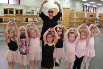 Ann Fraser and young dance students