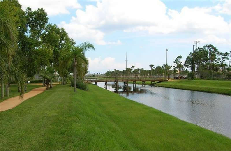 View of linear waterway.